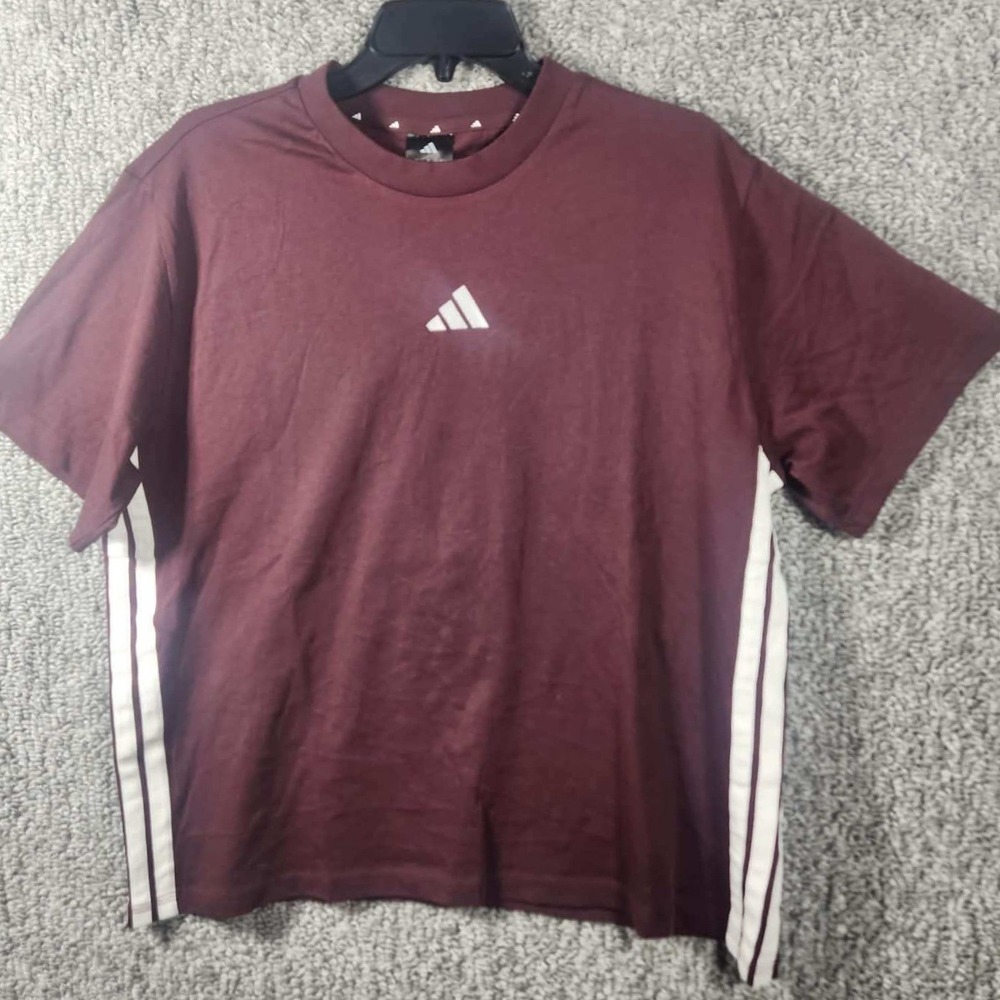 Adidas T-Shirt Aurora Ruby 3-Stripe Short Sleeve Women XL
